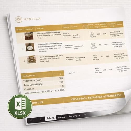 XLSX inventory download preview